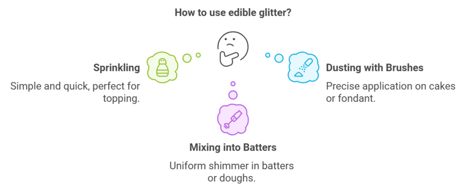 how to use edible glitter diagram