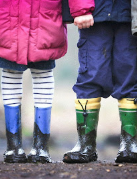 kids in wellies