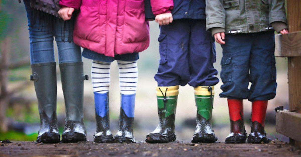 kids in wellies