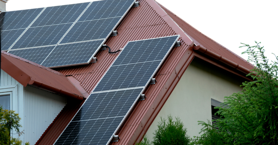 solar panels on a roof