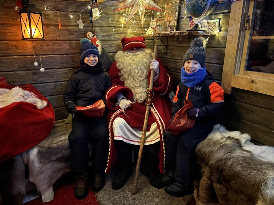 the boys with Santa