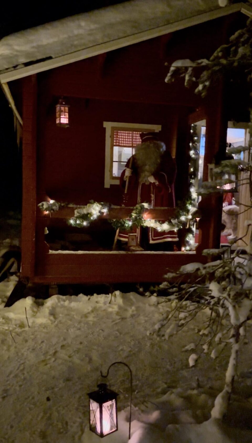 Santa at his cabin