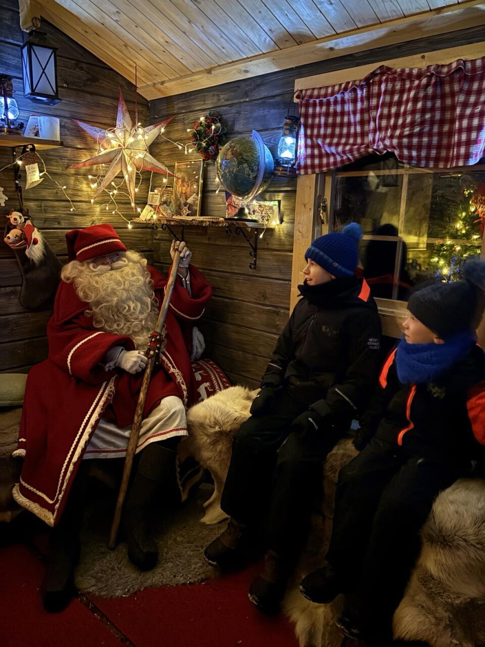 the boys meeting santa