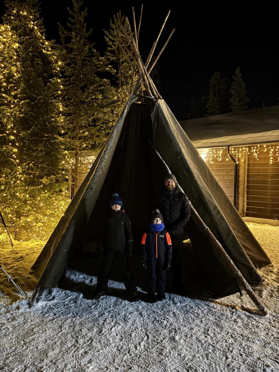 the teepee at the start of searching for santa