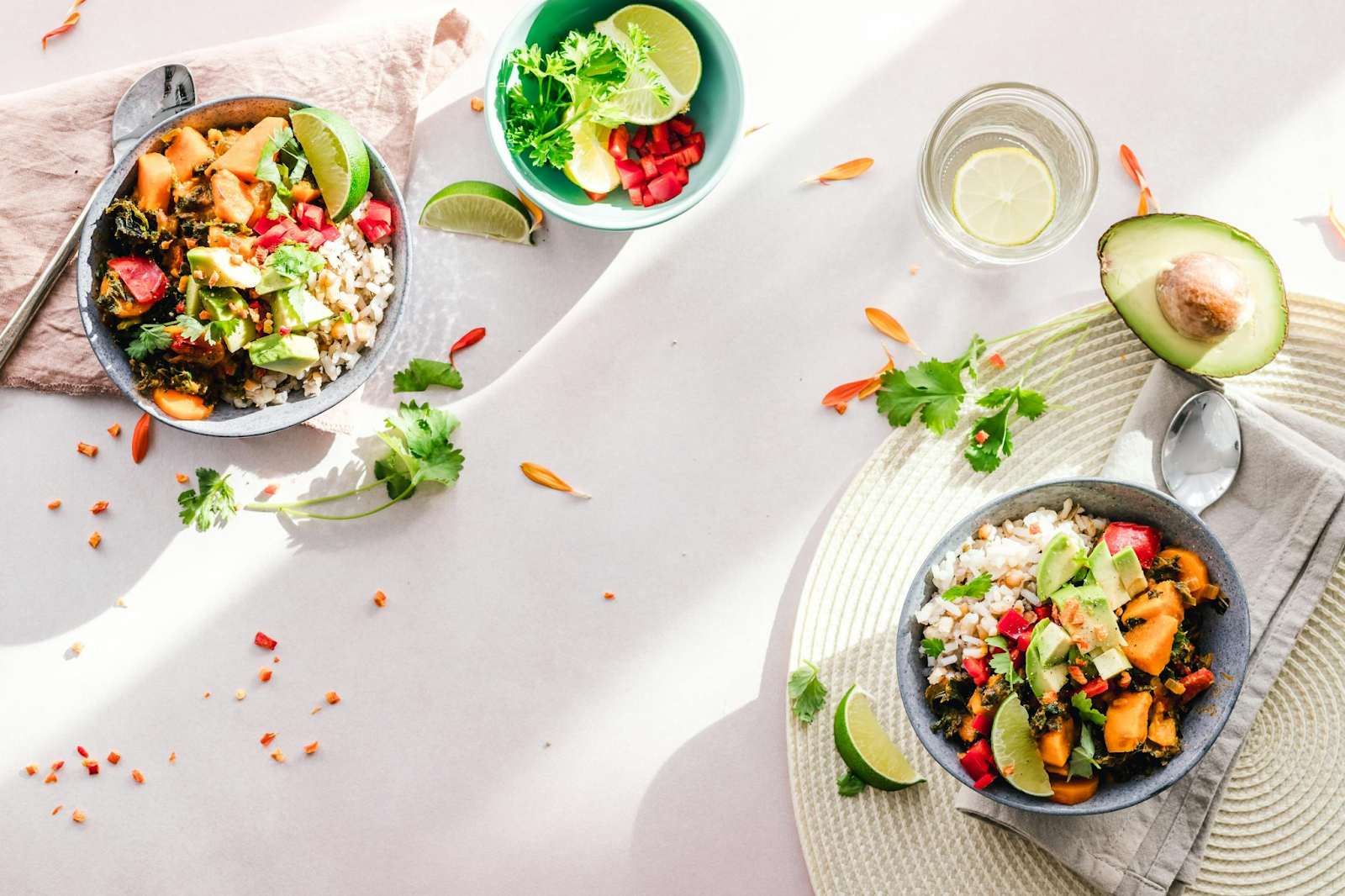 salad in bowls