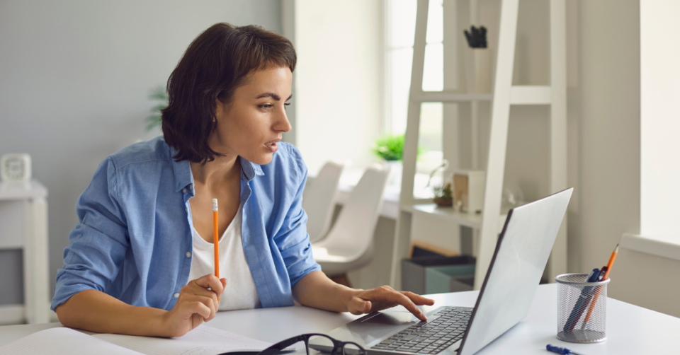 a lady using a laptop to access healthcare online