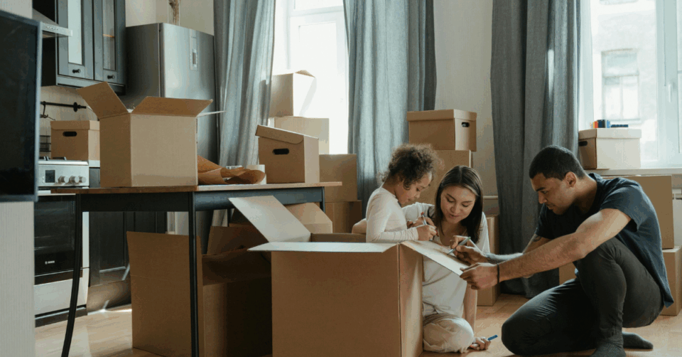 a family packing