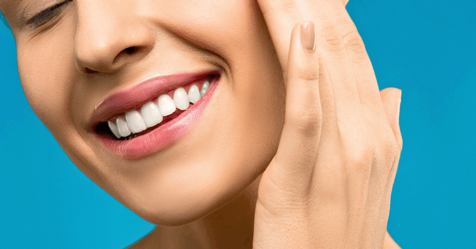a lady with dental implants