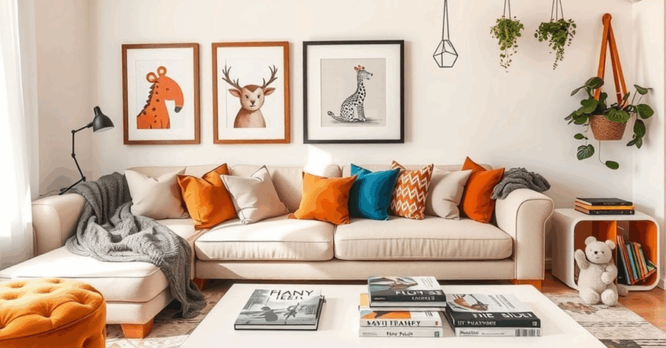 posters in living room