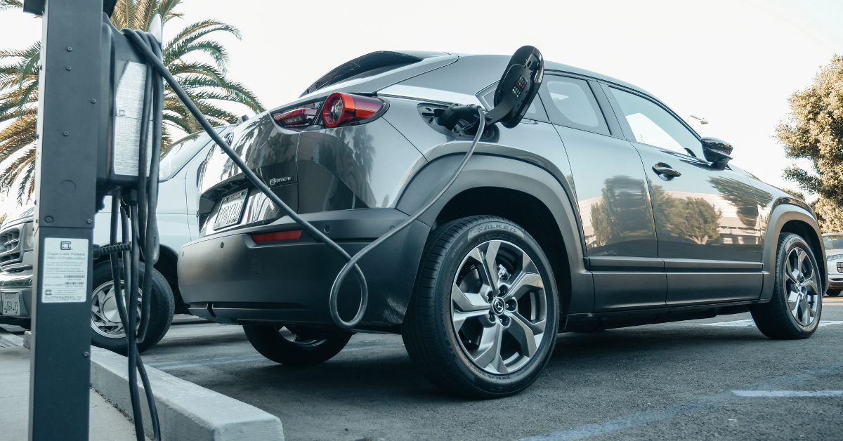 car charging at electric point
