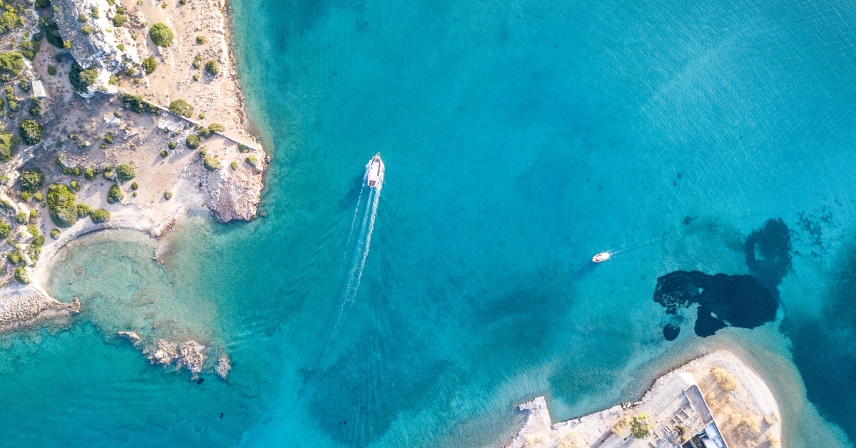 aerial shot over Crete
