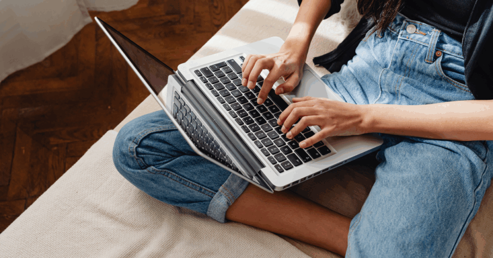 someone on a laptop