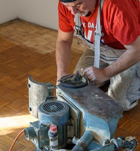 someone sanding floors