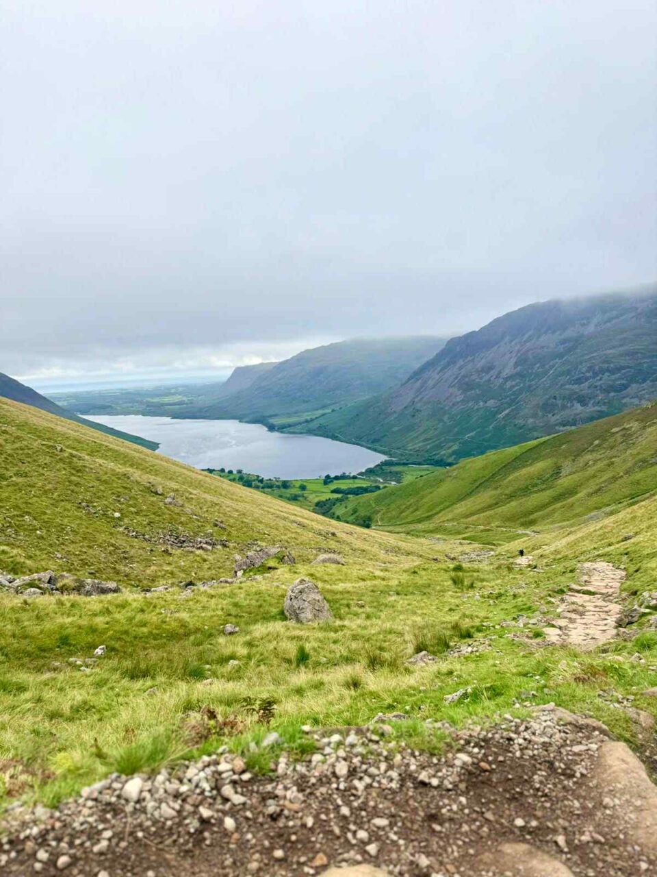 the view from part way up Scafell Pike