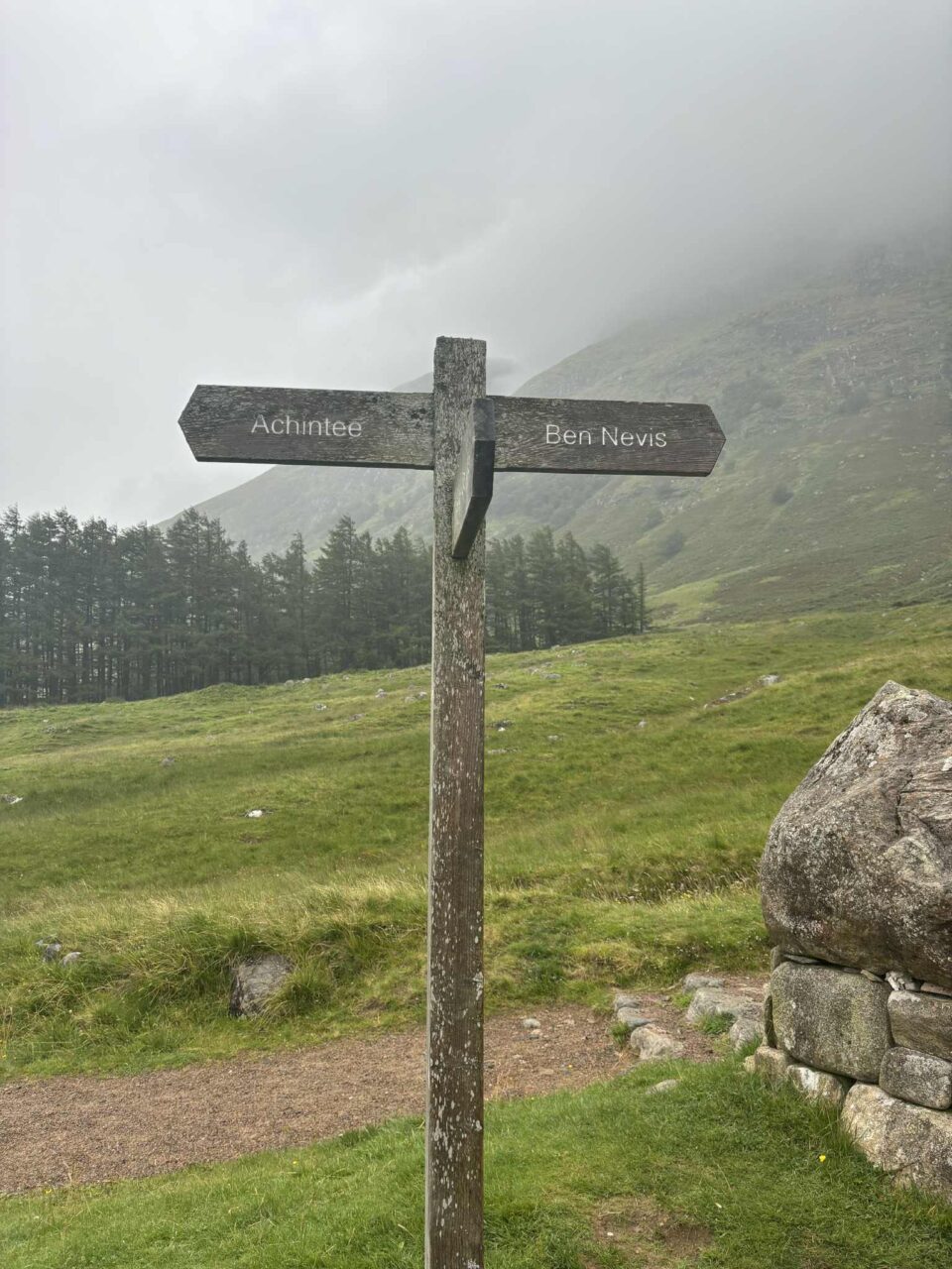 Ben Nevis on a sign