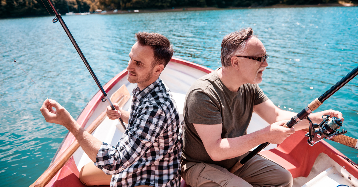 two men fishing