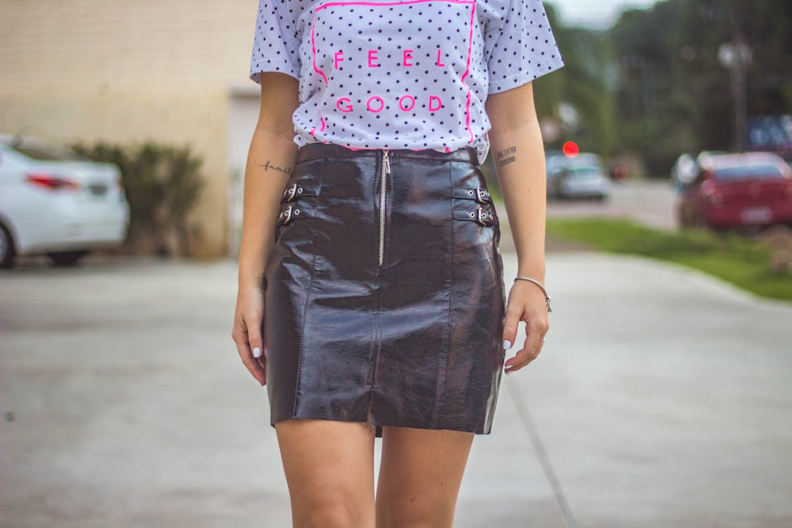 leather mini skirt