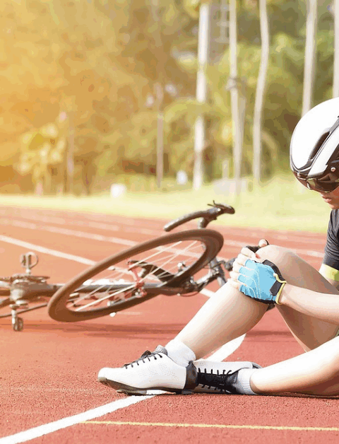 a person who has fallen off their bike