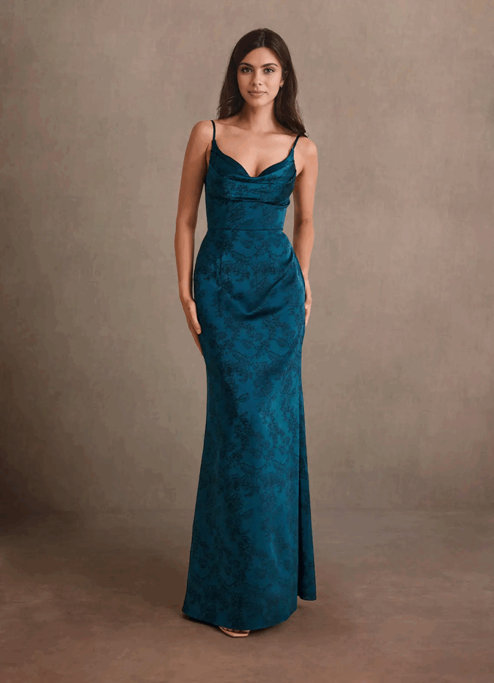 a deep blue party dress