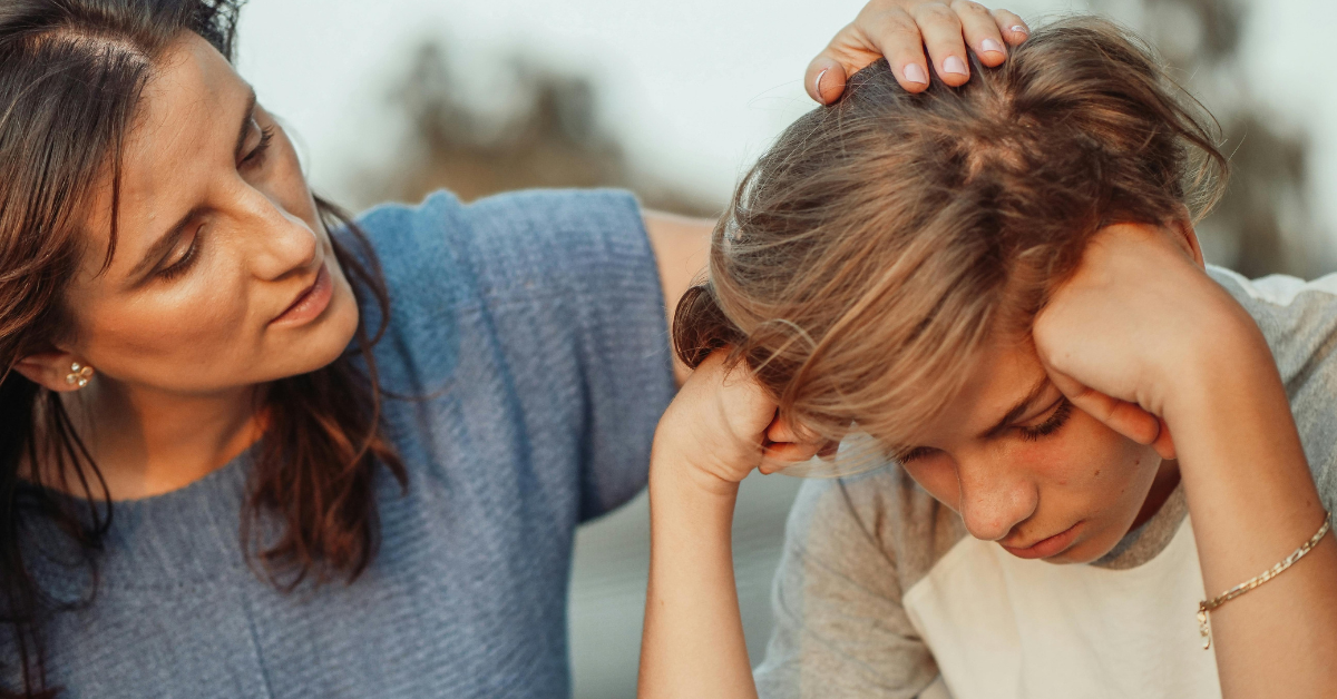 a mum and a teen boy