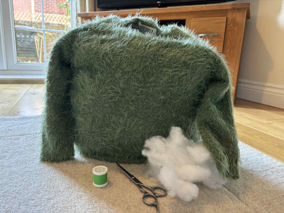 the completed little green monster body