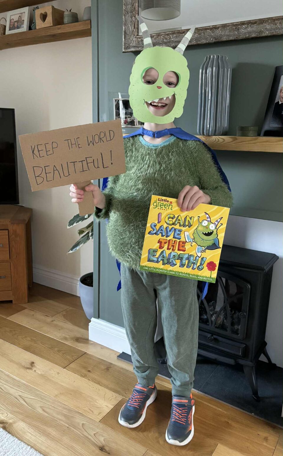 the finished the little green monster costume