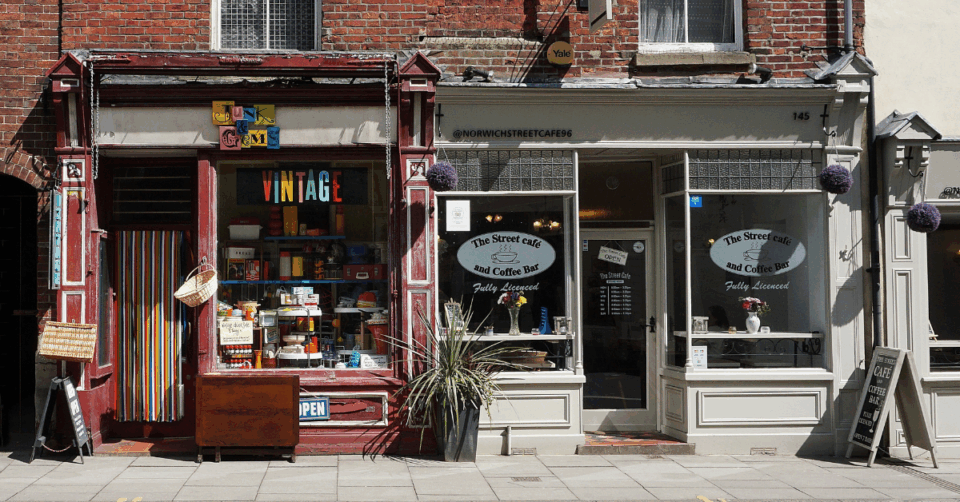 two small shops on a high street