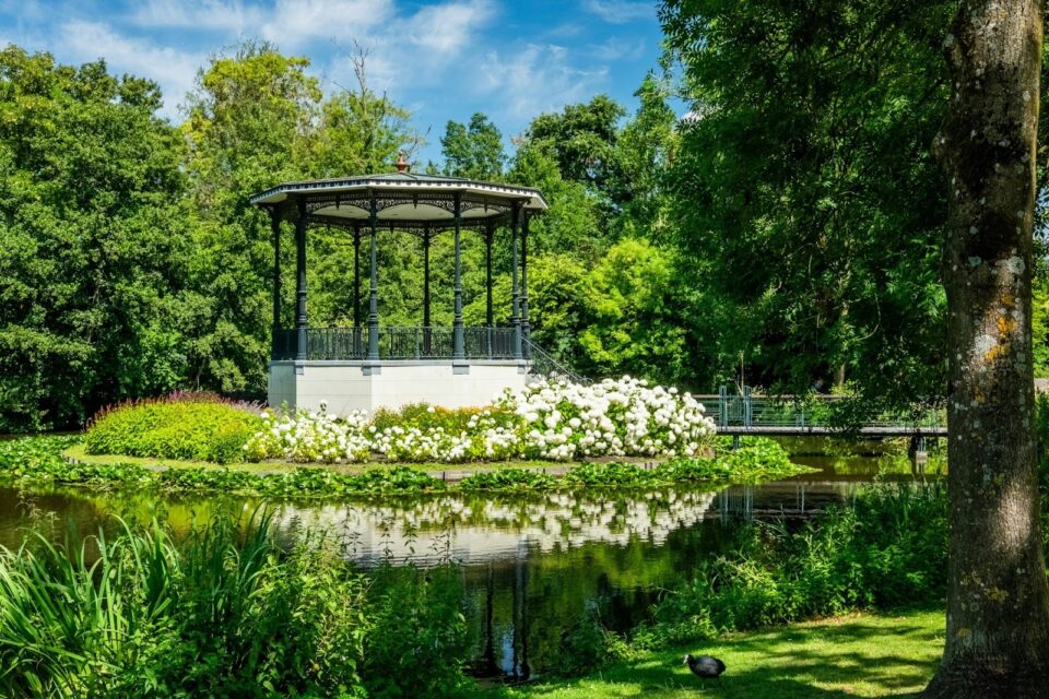 bandstand next to water