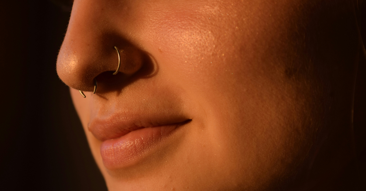 nose ring on a woman