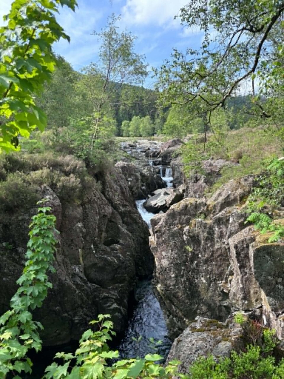the view from up on Birks Bridge
