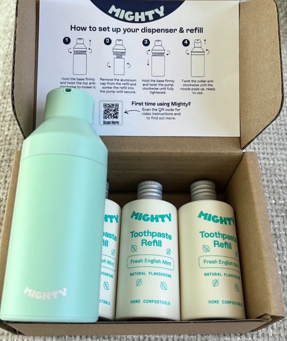 the new Mighty Mouthcare packaging, much smaller box
