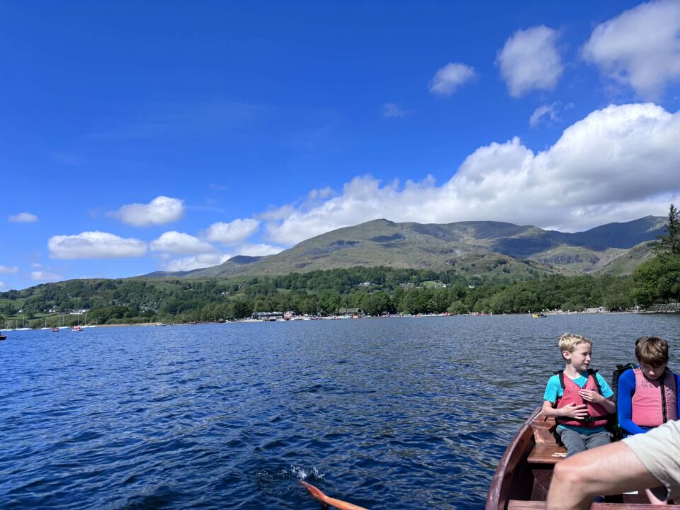 us on the row boat on Coniston Water