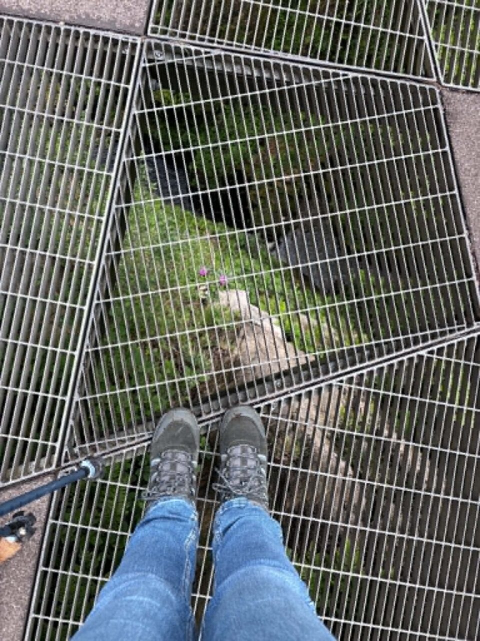 looking down the grid on the lookout point