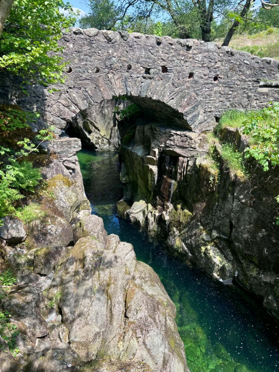 looking down into the water at River Duddon