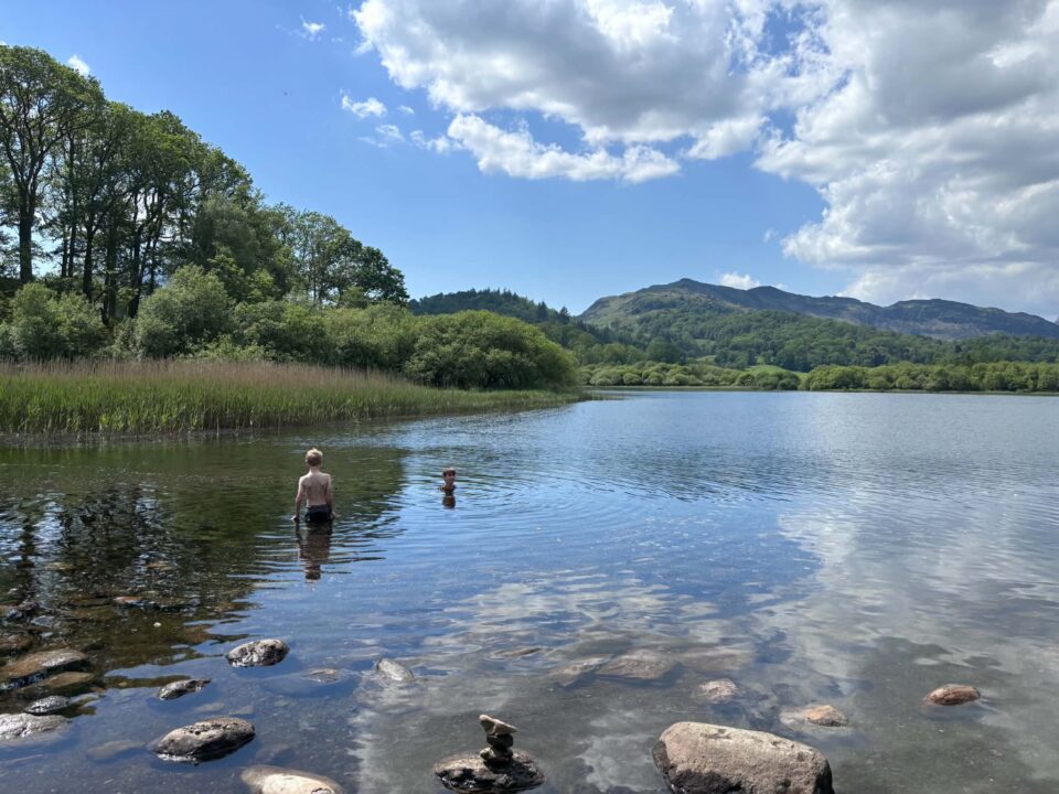 the kids enjoying the water at Elter Water