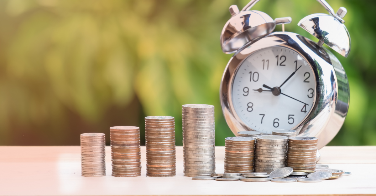 money and a clock
