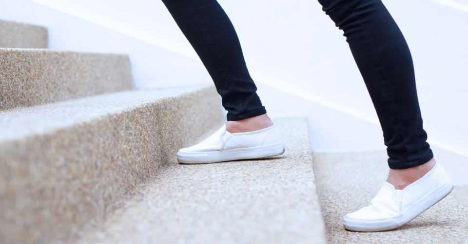 legs going up stairs
