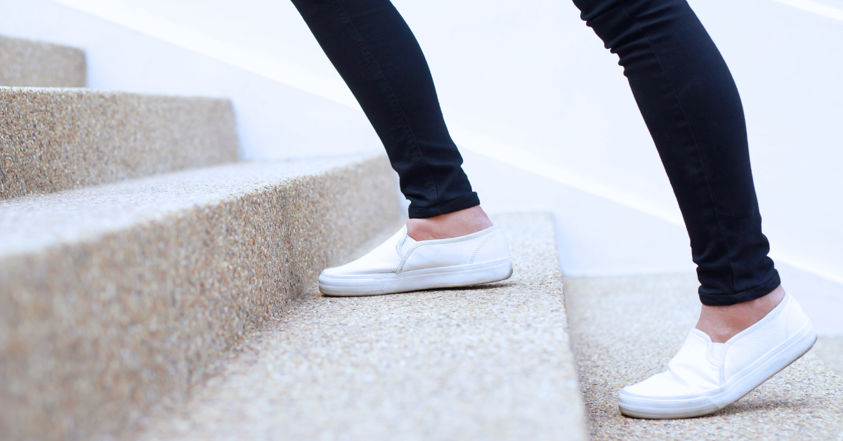 legs going up stairs