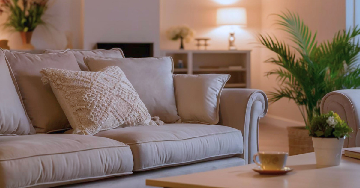 living space looking cosy